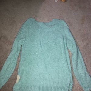 Lauren Conrad light blue sweater with white hearts
